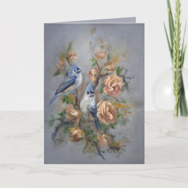 Invitation Mésange à tête noire 5 x 7" Anniversaire/ (Devant)