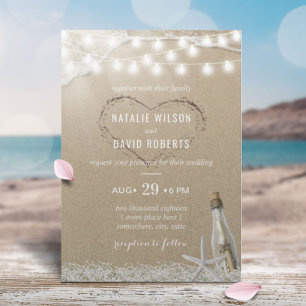 Invitation Message dans une bouteille Rustique Floral Beach M