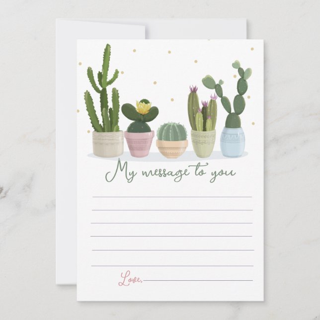Invitation Message de capsule temporelle de cactus pour vous (Devant)