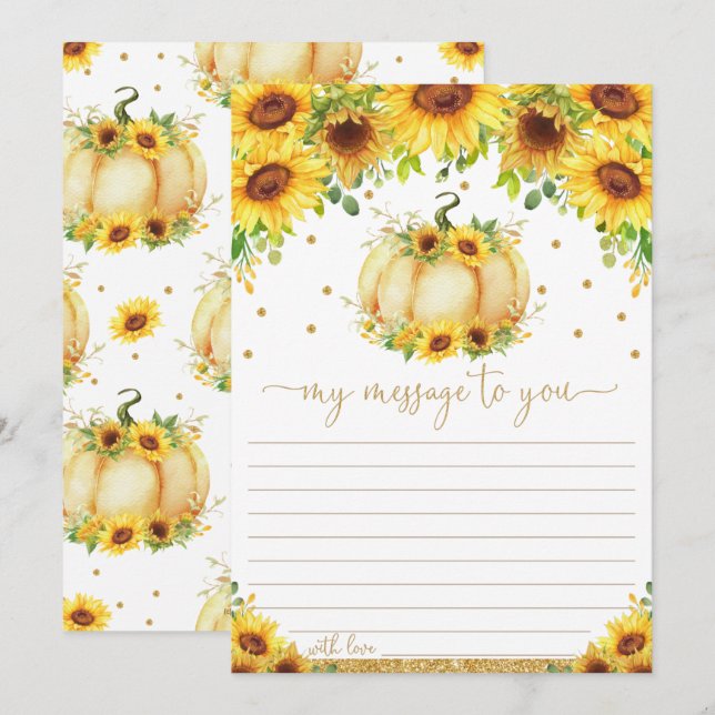 Invitation Message de la capsule de temps Citrouille pour vou (Devant / Derrière)