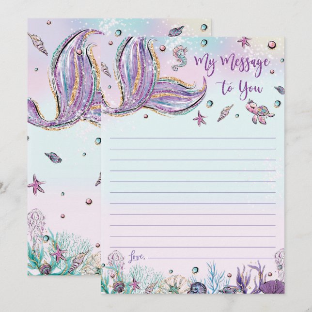 Invitation Message de la capsule de temps de la sirène pour v (Devant / Derrière)