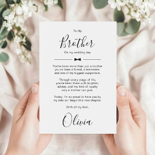 Invitation Message de mariage personnalisé pour le frère de l