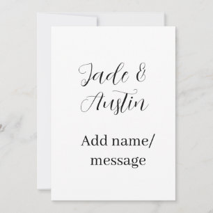 Invitation Message de nom de couple de mariage date romantiqu
