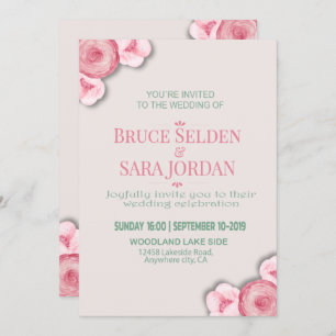 Invitation Message Mariage floral abordable