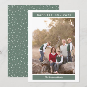 Invitation Message personnalisé   Sage   Photo de Noël de vac