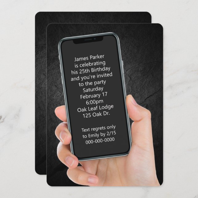 Invitation Message texte de fête du 25e anniversaire (Devant / Derrière)