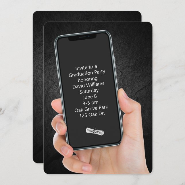 Invitation Message texte de la partie de diplôme (Devant / Derrière)