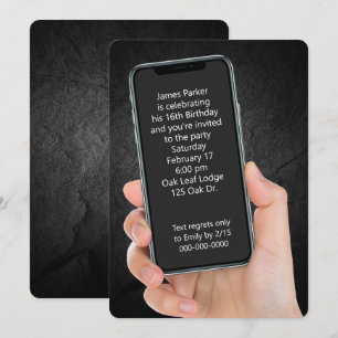 Invitation Message texte pour une fête d'anniversaire 16 ans 