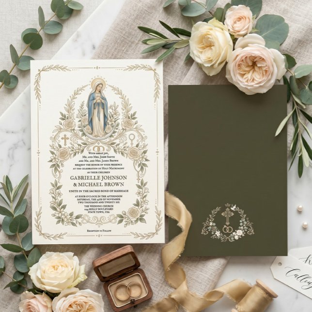 Invitation Messe de noces traditionnelle catholique de la Vie (Créateur téléchargé)