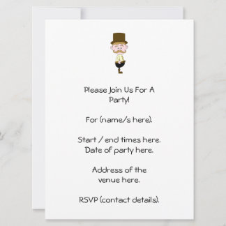 Invitation Messieurs avec Moustache et chapeau supérieur.