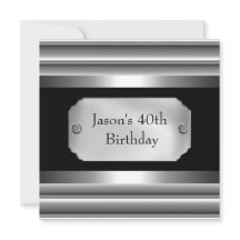 Métal Chrome noir style blanc argent Mens 40ème