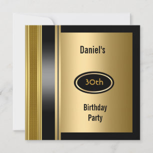 Invitation Métal Gold Mens 30e Anniversaire Bronze Homme