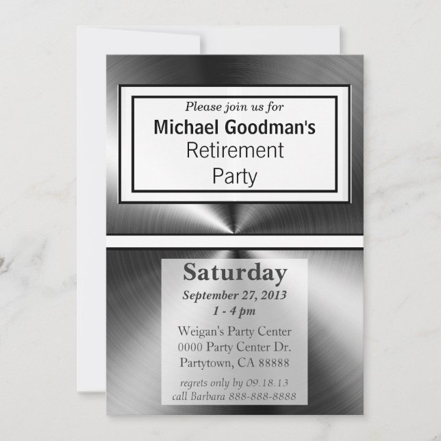 Invitation Métal métallique brillant (Devant)