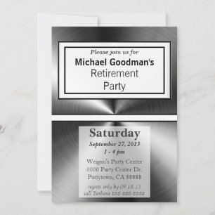 Invitation Métal métallique brillant