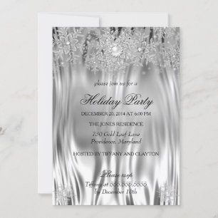 Invitation Metal Silver Look Winter Wonderland Fête