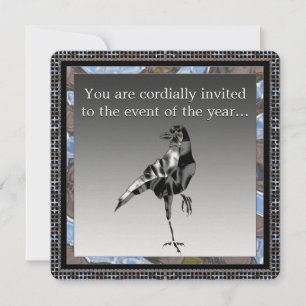 Invitation métalique du Black Crow Party