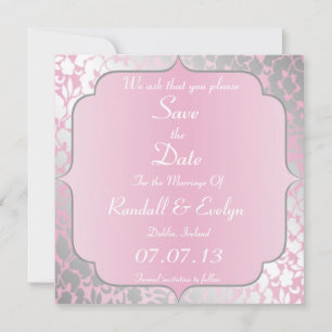 Invitation Metallic Baby Pink Enregistrer La Date Annonce