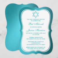 Metallic Turquoise Étoile Juive De David Bat mitzv