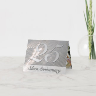 Invitation métallique Faux Argent (25e) Anniversai