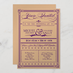 Invitation Métallurgique violet et or do-it-yourself Faire-pa