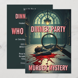 Invitation Meurtre mystère thème du dîner do-it-yourself