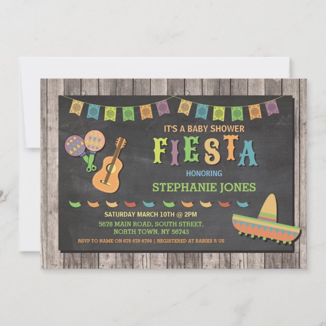 Invitation mexicain de partie de baby shower du (Devant)