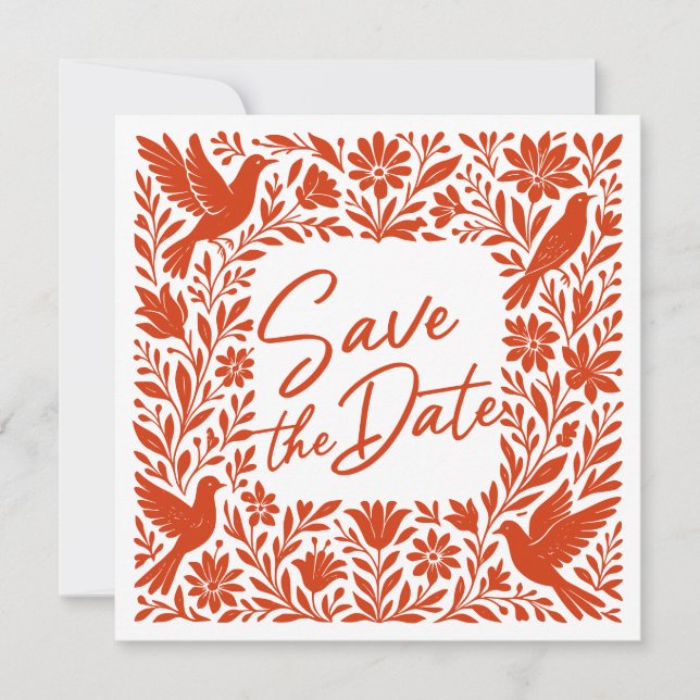 Invitation Mexicain Otomí Tenango Talavera Save the Date (Devant)