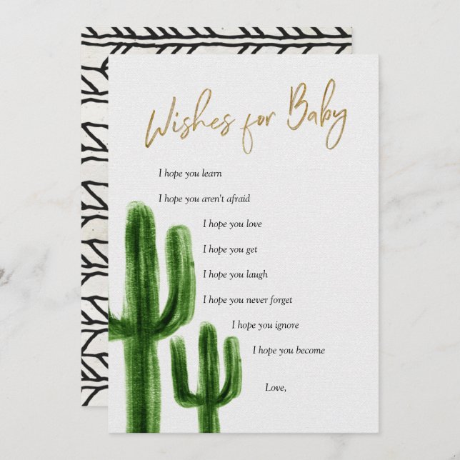 Invitation Mexicaine Cactus Wives for Baby Game Card (Devant / Derrière)