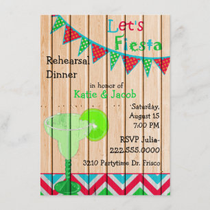 Invitation mexicaine de dîner de répétition de