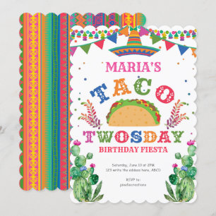Invitation Mexicaine, Fête du Taco, Taco Twosday, Fille 2e