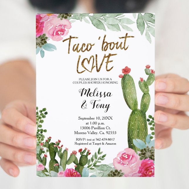 Invitation Mexicaine Fiesta Taco à propos d'amour Couples Dou (Créateur téléchargé)
