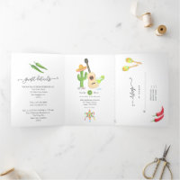 Invitation mexicaine Fiesta Taco à trois volets