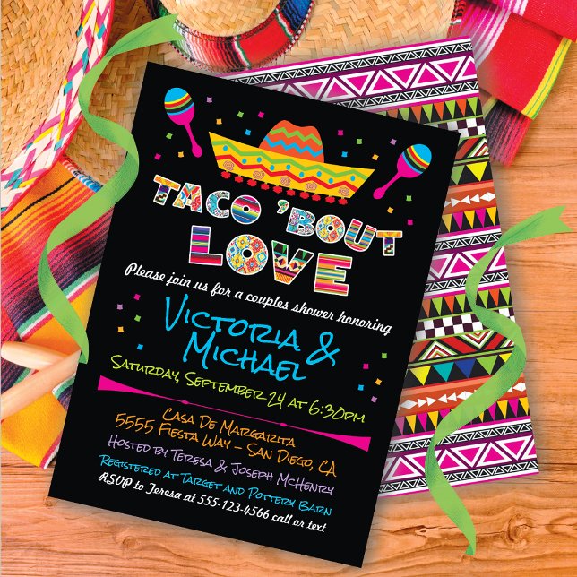 Invitation mexicaine Fiesta taco bout love couples douche (Créateur téléchargé)