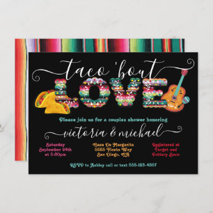 Invitation Mexicaine Fiesta Taco'bout Amour couples douche In