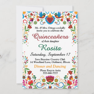 Invitation Mexicaine Filles 15e anniversaire Quinceanera invi