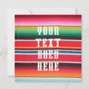 Invitation mexicaine mexique poncho serape arrière - plan