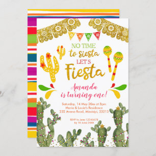 Invitation Mexicaine Pas le temps de Siesta Adulte Anniversai