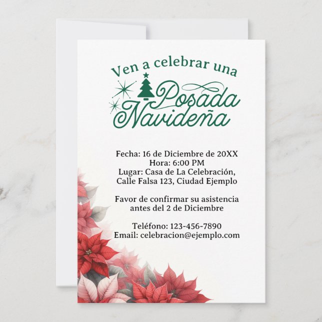 Invitation Mexicaine Posada de Noël (Devant)