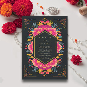 Invitation Mexicaine Rancho Bold Fleurs rustiques Mariage de