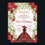 Invitation Mexicaine Robe de Bourgogne 15e anniversaire<br><div class="desc">Mexicaine Robe de Bourgogne 15e anniversaire InvitationMis Quince Anos,  15e anniversaire</div>