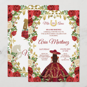 Invitation Mexicaine Robe de Bourgogne 15e anniversaire