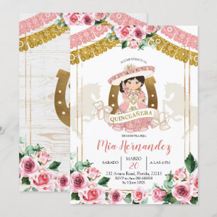 Invitation mexicaine Rose Charra 15e anniversaire
