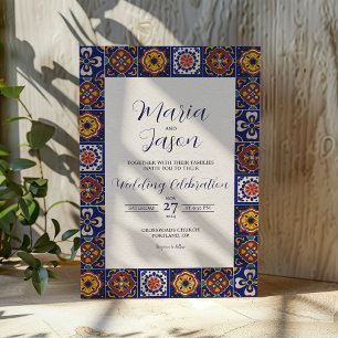 Invitation Mexicaine Talavera Majolica Colorful Mariage class