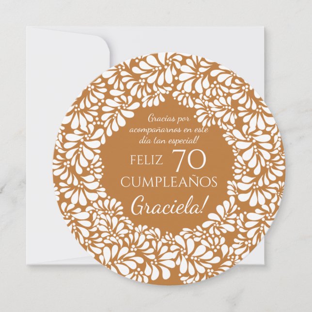 Invitation mexicaine talavera terracotta anniversaire merci (Devant)