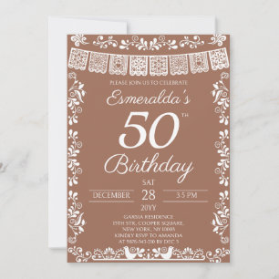 Invitation Mexican Fiesta Terracotta 50e Anniversaire