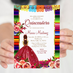 Invitation Mexican Floral Quinceañera Invite