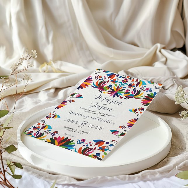 Invitation Mexican Otomi Tenangos Fiesta Folk Art Wedding (Mexican Otomi Tenangos Fiesta Folk Art Wedding Invitation)