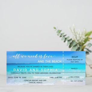 Invitation Mexique Beach Boarding Pass Mariage RSVP Invitatio