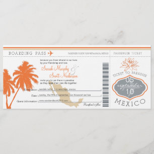 Invitation Mexique Boarding Pass Destination Wedding