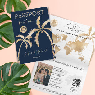 Invitation Mexique Destination Mariage Passeport World QR Cod